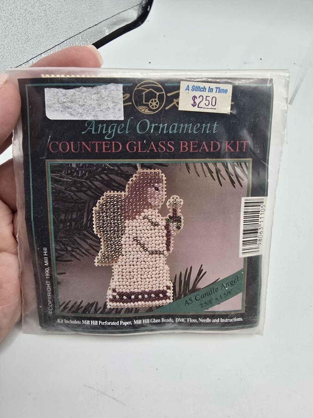 Mill Hill Angel Ornament Counted Glass Bead Kit Candle Angel 1990
